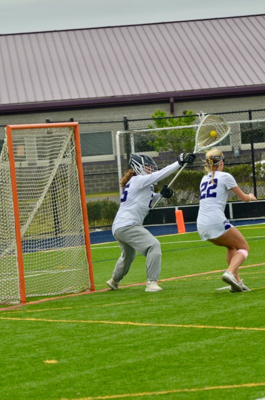 Seahawks senior Kacie Rawlings makes a save.