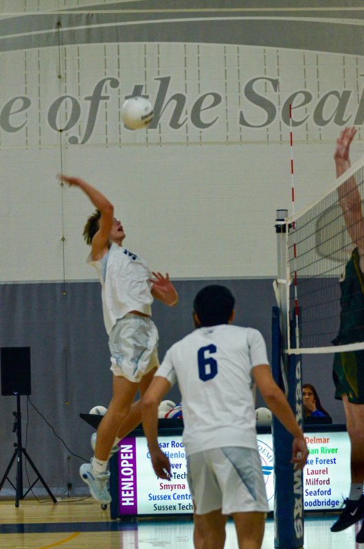 Sussex Academy junior Mack Lawson was clutch for his team at the net.
