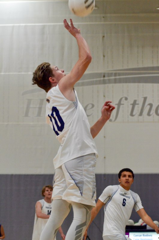 Sussex Academy senior Jerry Green seemed to float on this hit.