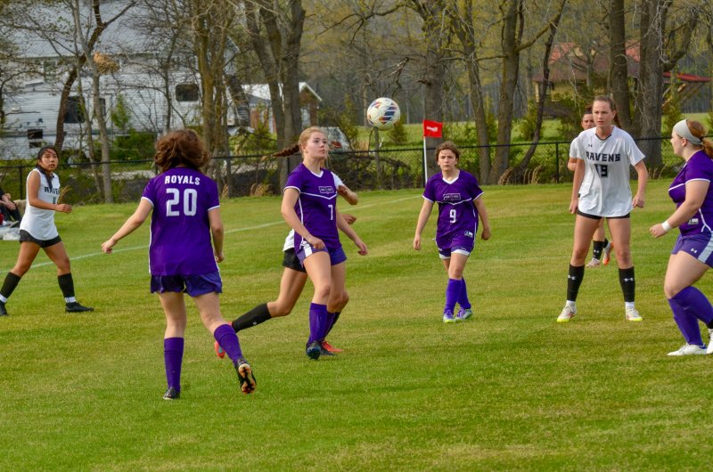 Royals senior Alyse Potter watches the ball closely.
