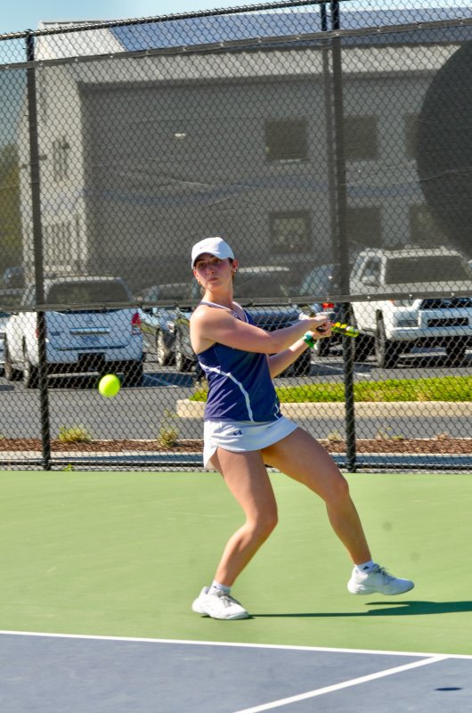 Seahawks senior Karina Lopez loads up her backhand.