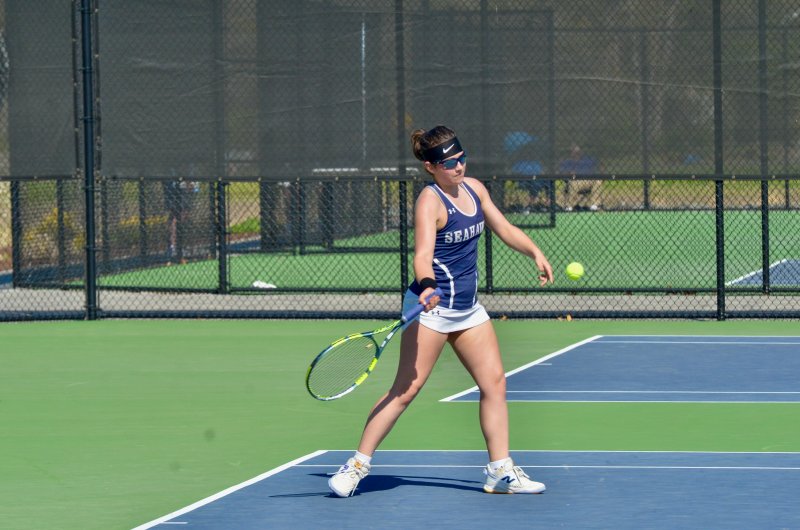 Sussex Academy freshman Macy Wheatley focuses on the ball.