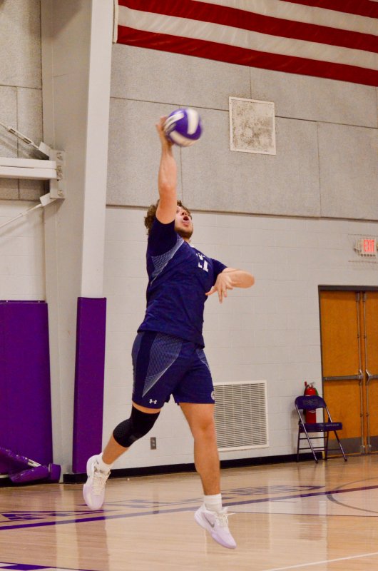 Sussex Academy senior Owen Schrader delivers the ball.