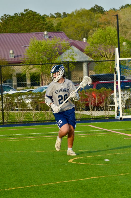 Seahawks sophomore Ty Jarrell operates behind the goal.