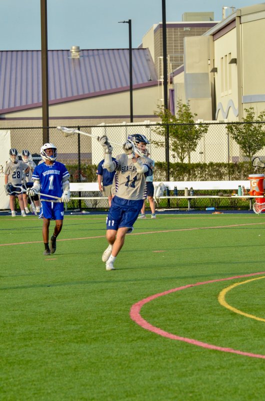 Sussex Academy sophomore Nicholas Warren finishes off a feed with a goal.