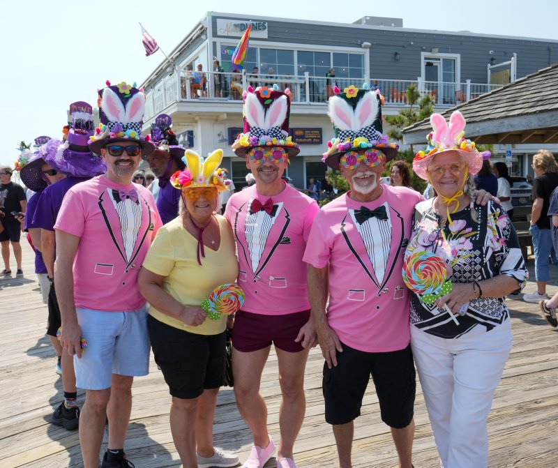 Some participants wear matching outfits. Shown are (l-r) Chuck McSweeney, Karen Clay, Michael Clay, Butch Clay and Jo Brown. ELLEN MCINTYRE PHOTOS