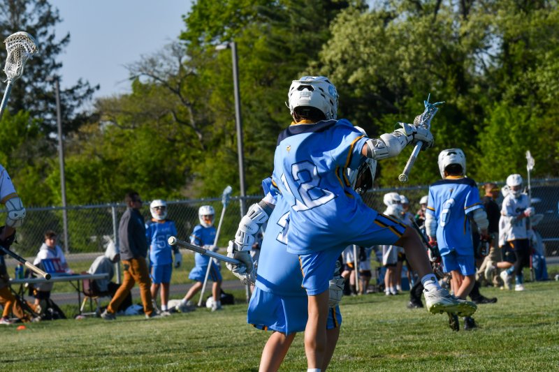Hayes Conway of Fred Thomas celebrates a goal with Marshall Sheetz. DAVE FREDERICK PHOTO