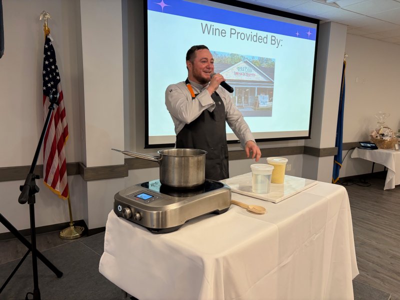 Chef Hari Cameron demonstrates how he created his carrot and bacon pasta dish.
