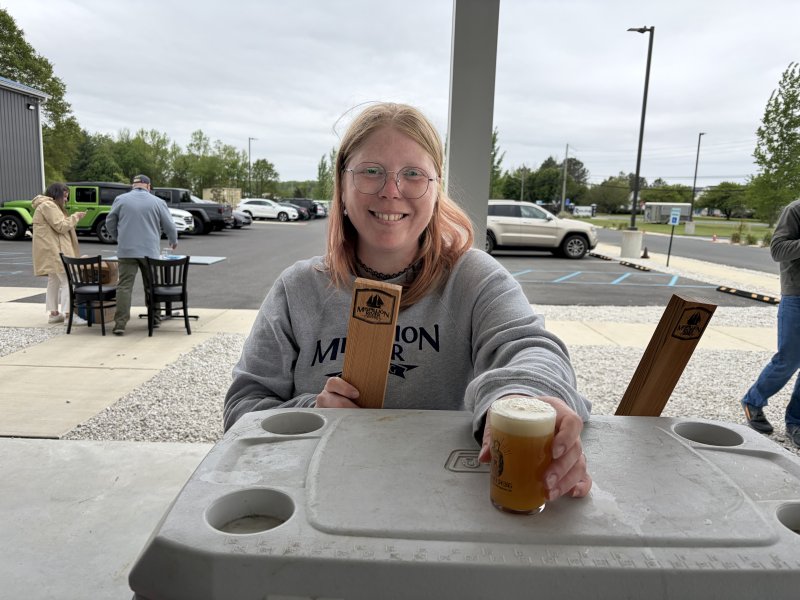 Elizabeth Johnson of Mispillion River Brewing of Milford serves up a Tangerine Mantis hazy IPA.