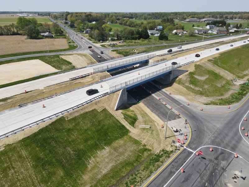 The bridge for northbound Route 1 traffic over Route 16 opened April 15. NICK ROTH PHOTO