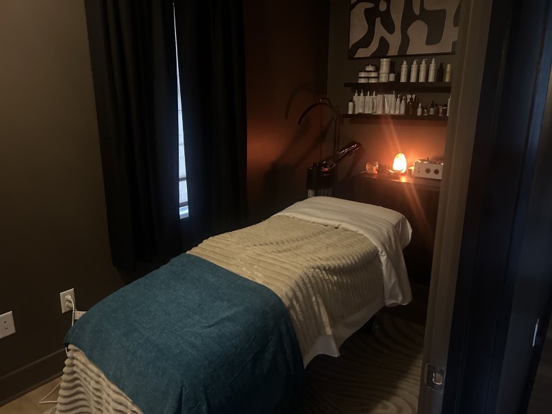 A sneak peak into a treatment room at Bloom Holistic Spa.
