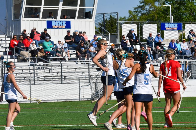 Ally Diehl celebrates her 100th career goal.