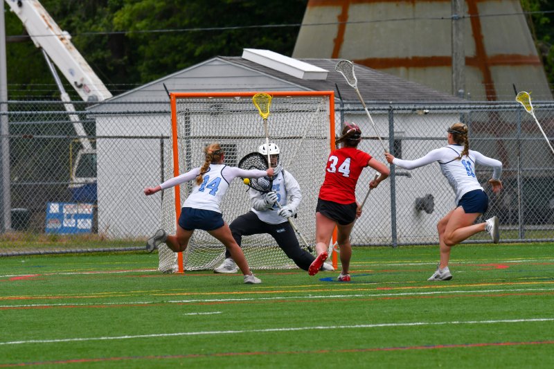 Marley Ostrander scores for the Red Raiders.